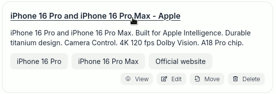 Click a link on instance name