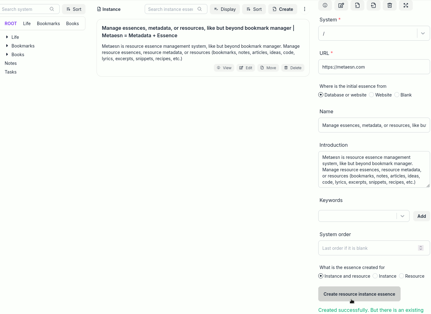 create an instance successfully