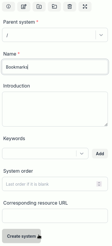 Enter system name