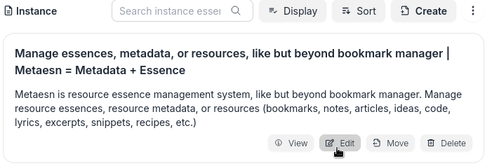 Click edit button for an instance